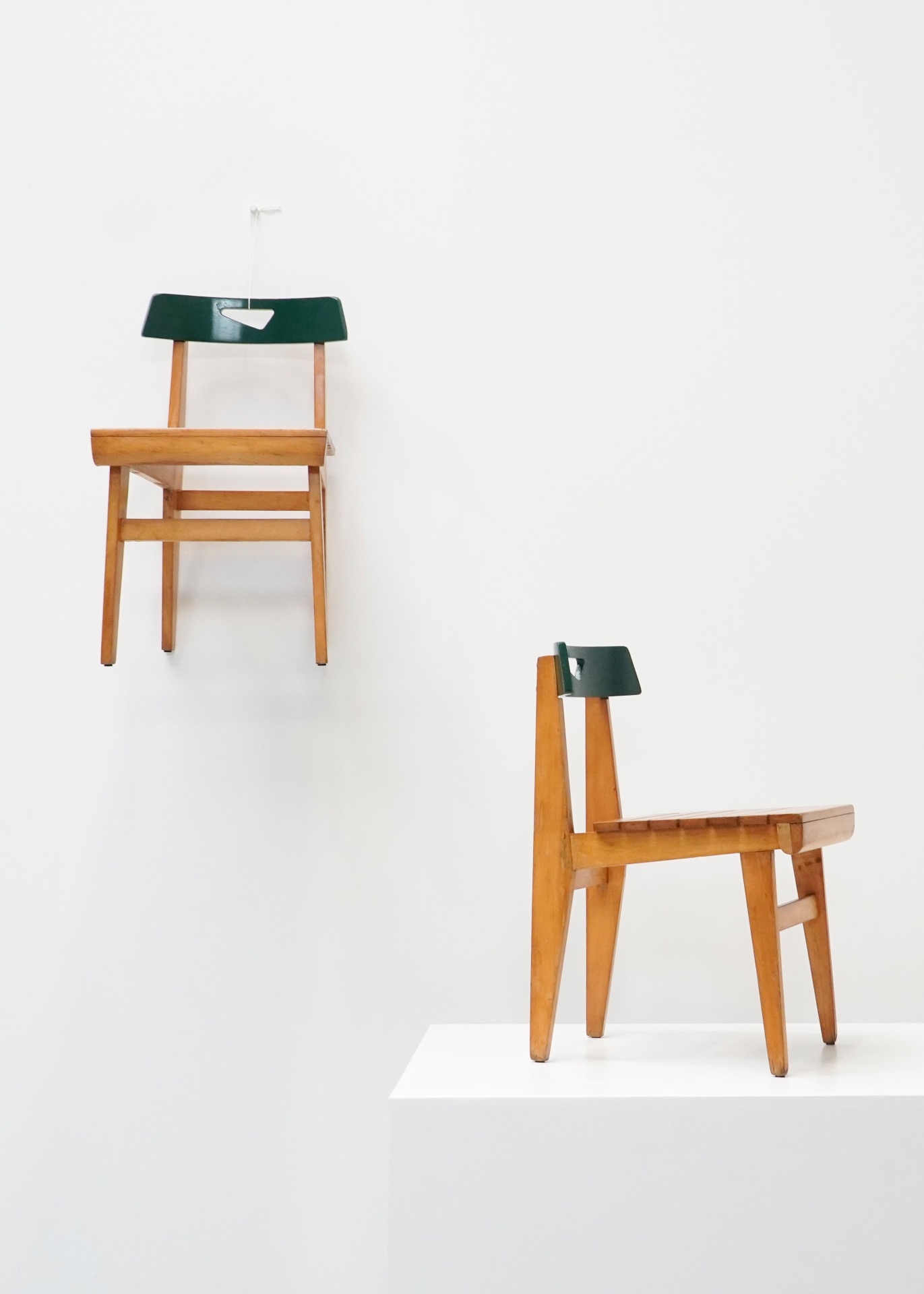 フランス製 80s JEAN-LOUIS FERNANDEZ スウェーデン軍 Lucien Engels, Green Chair Type A for Home Emile Vandervelde II